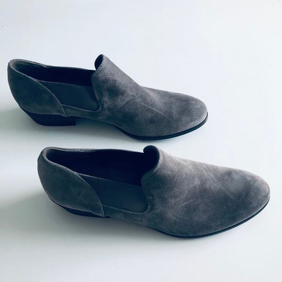 Paul Green Women's 5.5 'Faith' Ankle Bootie Gray Suede Low Slip On Loafer - Picture 2 of 8